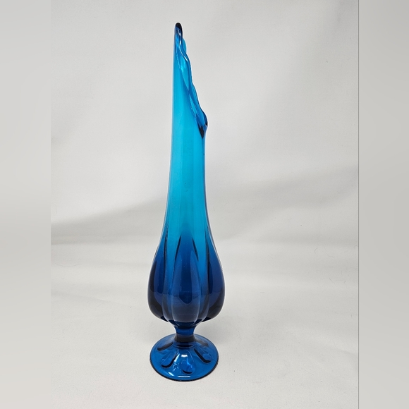 VIKING GLASS 6 petal swung stretch vase 18" vinatge - Picture 3 of 7